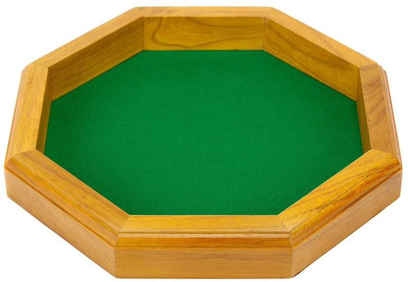 12-inch Felt-Lined Wooden Dice Tray