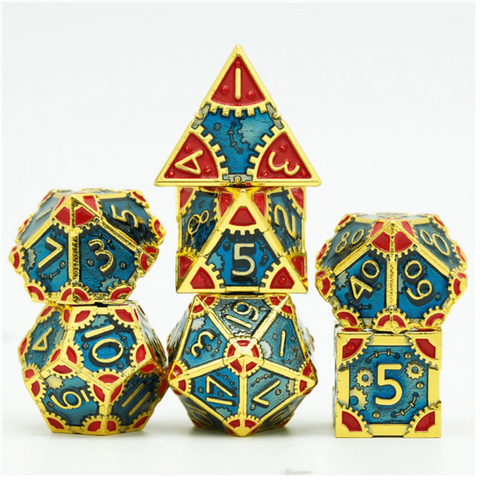 SteamPunk High Top RPG Metal Dice Set
