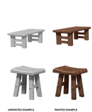 WizKids Deep Cuts Unpainted Miniatures: Wooden Table & Stools