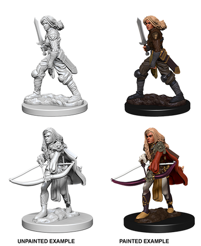 Pathfinder Deep Cuts Unpainted Minis: Human Female Fighter