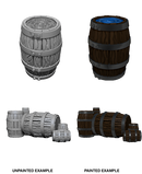 WizKids Deep Cuts Unpainted Miniatures: Barrels & Pile of Barrels