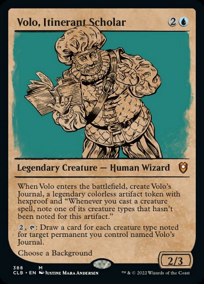 mtg cards that sacrifice creatures Volo, Itinerant Scholar (Showcase) [Commander Legends: Battle for Bald