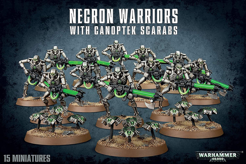 Old Sculpt Necron Warriors with Canoptek Scarabs