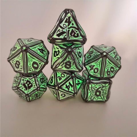 Druid Dice Metal Glow in the Dark