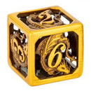 Ancient Gold Hollow Dragon Cage Dice