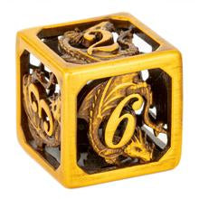 Ancient Gold Hollow Dragon Cage Dice