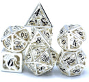Hollow Metal Dragon Dice Silver & Black