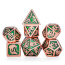 Rose Gold Emerald Dragon Scale Metal Dice