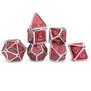 Bone Collector Solid Metal Dice Set - Silver with Enamel