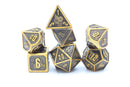 Solid Metal Gear Dice Set in Ancient Gold