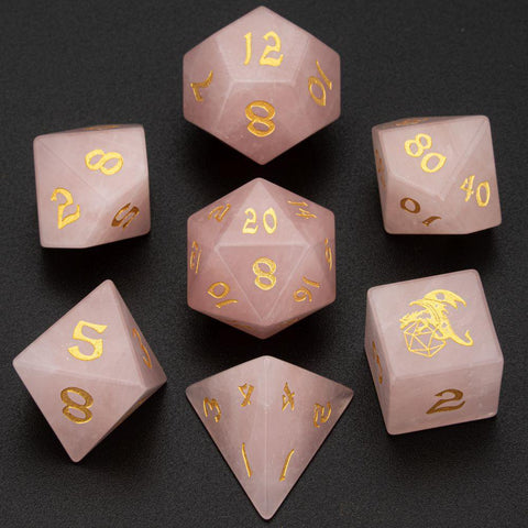 Gemstone Dice Rose Quartz