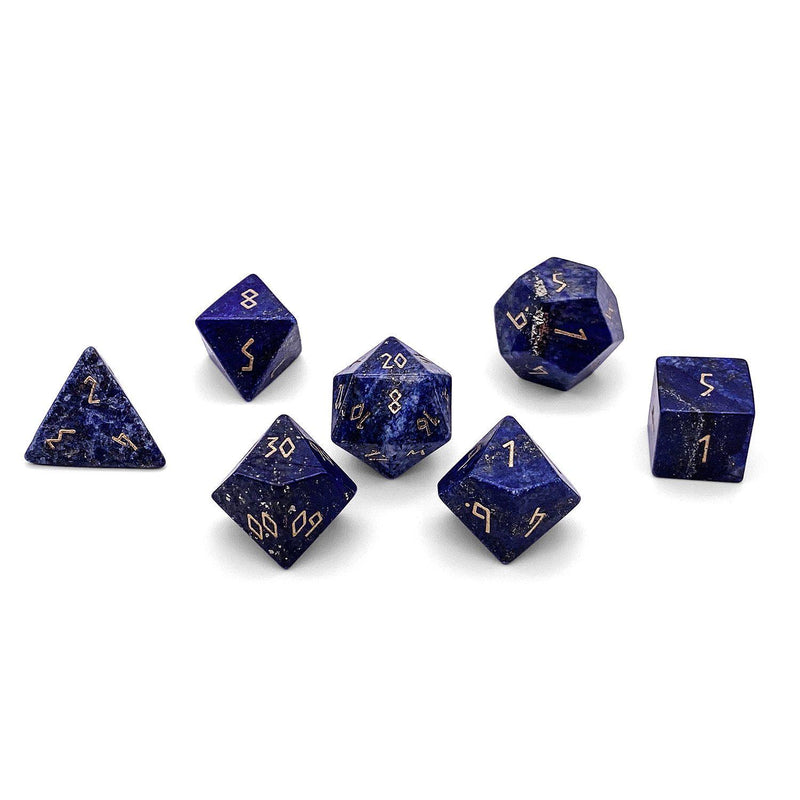 Dice Gemstone 7 RPG Set, Lapis Lazuli