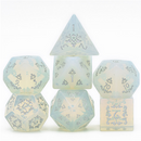 OPALITE AND FLOURISH - GEMSTONE ENGRAVED WITH SILVER