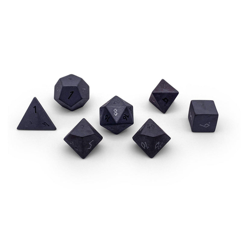 Dice Gemstone 7 RPG Set, Hematite