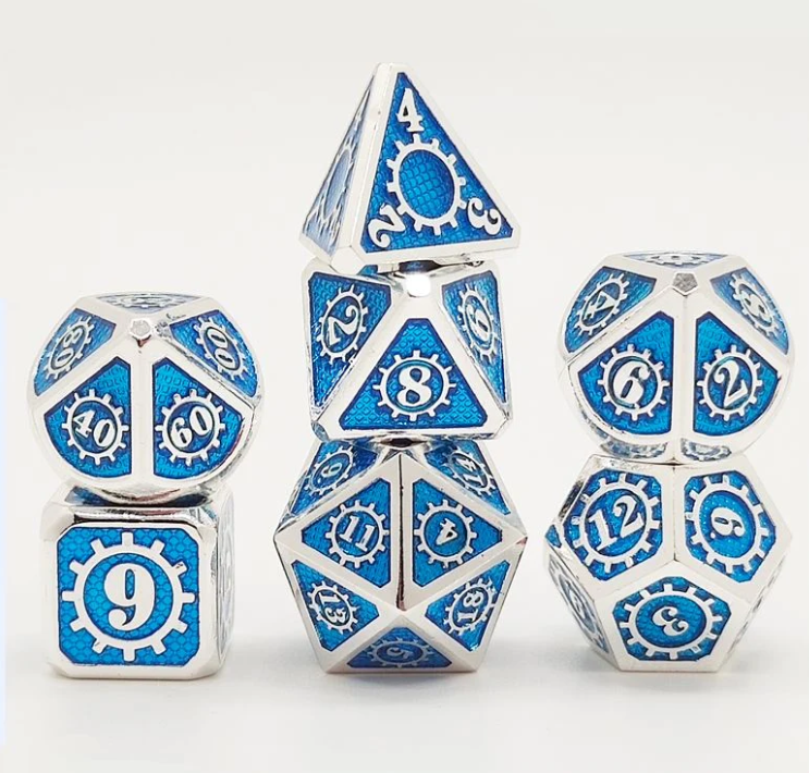 Solid Metal Gear Dice Set