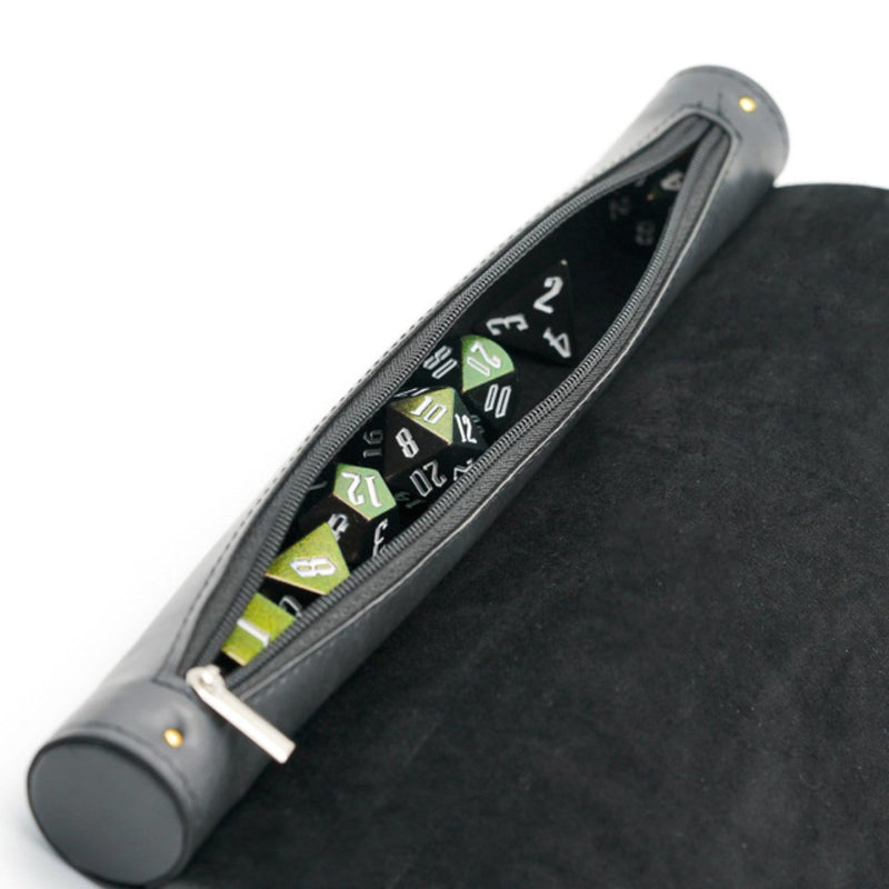 BLACK ROLL UP LEATHERETTE DICE MAT