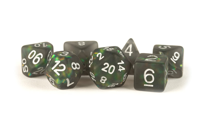 MDG Poly Dice Set: Icy Opal- Black