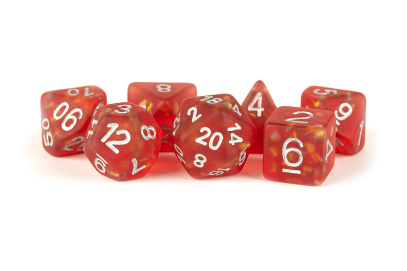 MDG Poly Dice Set: Icy Opal- Red