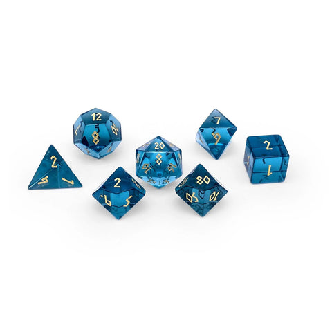 7-Piece RPG Set - Zircon Glass Dice