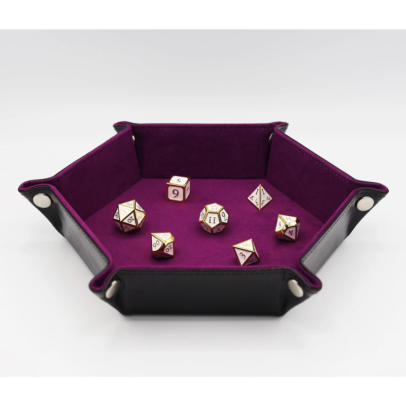 Dice Tray, Hexagonal Leatherette Pattern