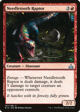 mtg dinosaur cards ixalan Needletooth Raptor [Rivals of Ixalan]