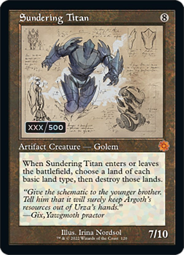 Sundering Titan (Retro Schematic) (Serial Numbered) [The Brothers' War Retro Artifacts]