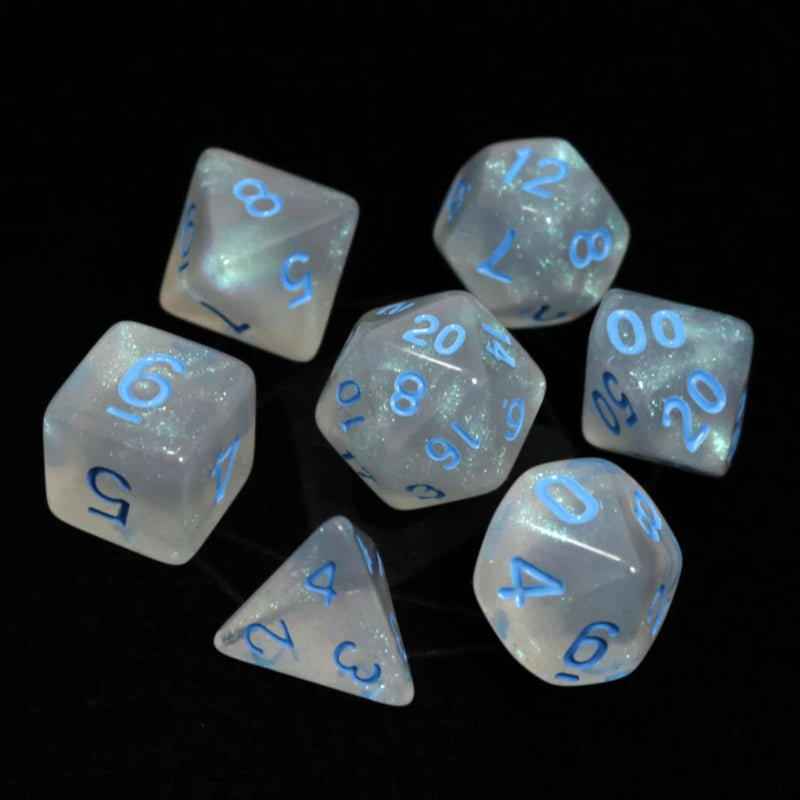 7 Piece RPG Set - Glacial Moonstone w/ Blue