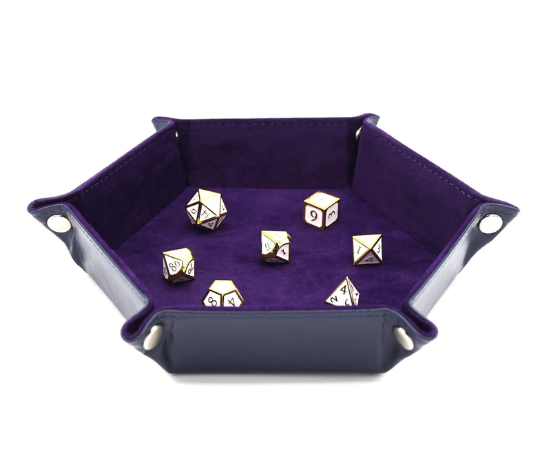 Dice Tray, Hexagonal Leatherette Pattern