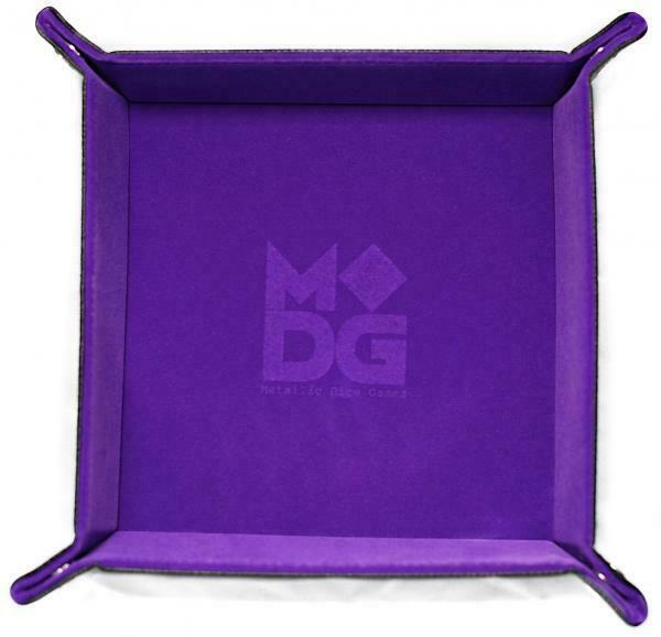MDG Velvet Folding Dice Tray w/ Leather Backing: 10"x10"